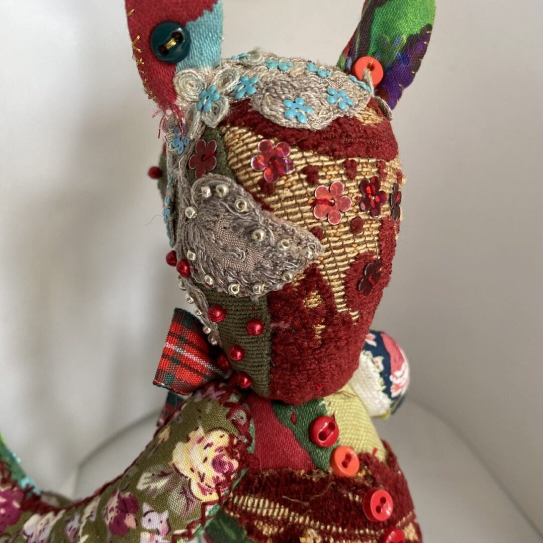 Odile one of a kind handsewn artist's rabbit - Image 9