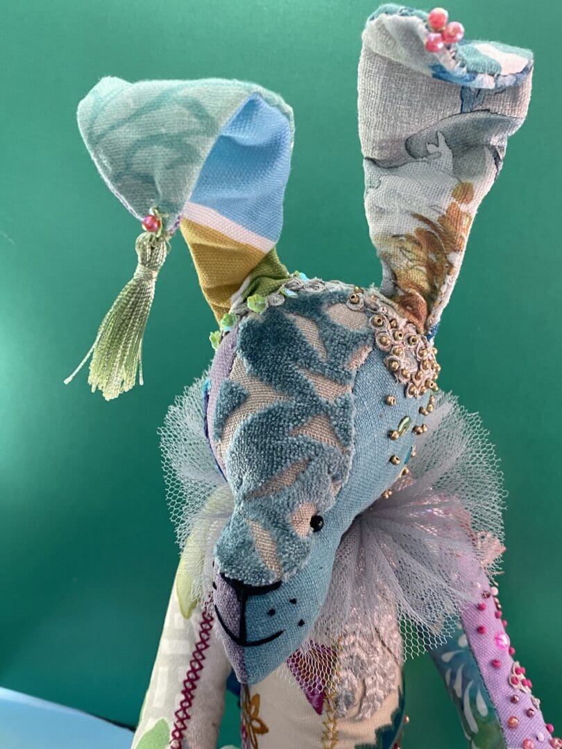 Florence- large handmade fabric one of a kind rabbit - Image 3