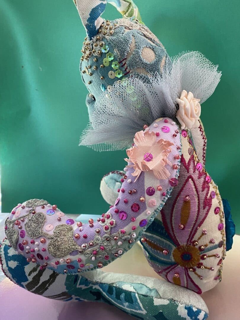 Florence- large handmade fabric one of a kind rabbit - Image 6