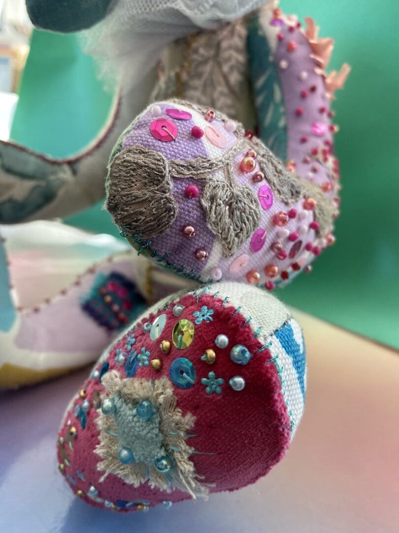 Florence- large handmade fabric one of a kind rabbit - Image 9