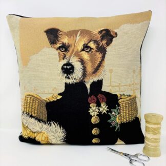 Tapestry Dog Cushion Cover, Military Dog Cushion