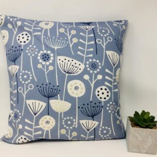 Blue Scandi Flower Cushion Cover, Scandinavian Decor