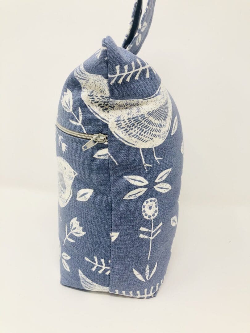Scandi Bird Fabric Doorstop, Blue Scandi Washable and Refillable Door Stop - Image 3