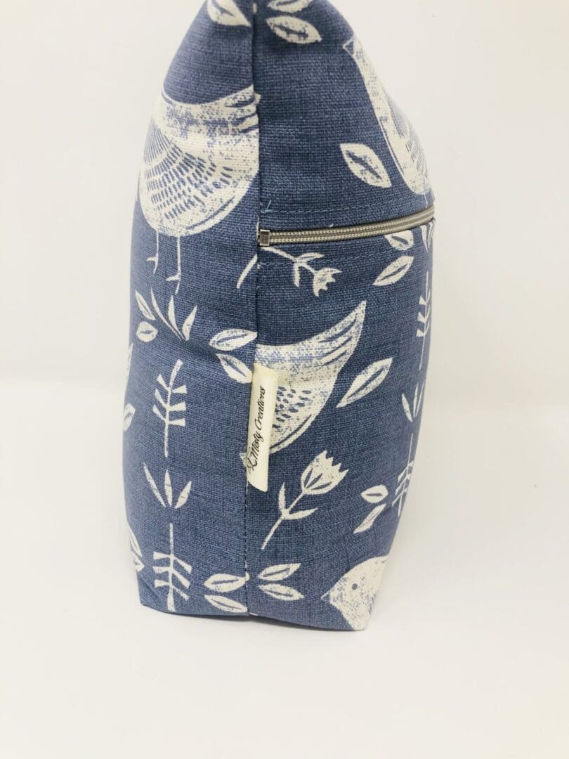 Scandi Bird Fabric Doorstop, Blue Scandi Washable and Refillable Door Stop - Image 4
