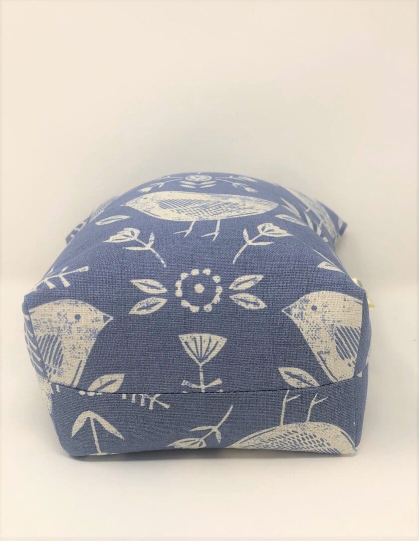 Scandi Bird Fabric Doorstop, Blue Scandi Washable and Refillable Door Stop - Image 5