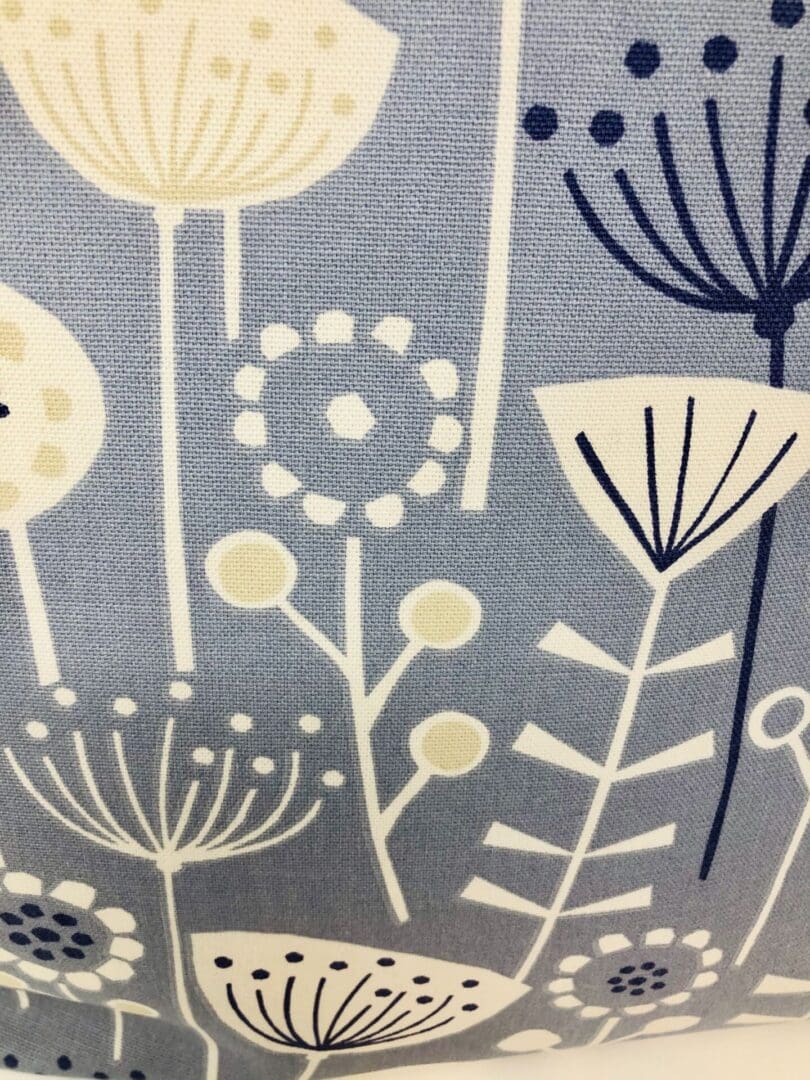 Blue Scandi Flower Cushion Cover, Scandinavian Decor - Image 5