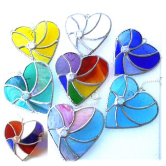 Swirl Heaer stained glass suncatchers colour choice handmade
