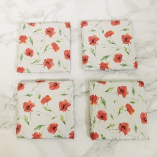 poppy slate coasters