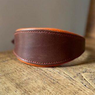 handmade leather dog collar flared design 15-20"