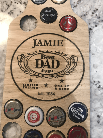 Father’s Day day personalised engraved beer bottle top holder Plaque dad gift cider, ale, ipa, man cave, gift for him - Image 2