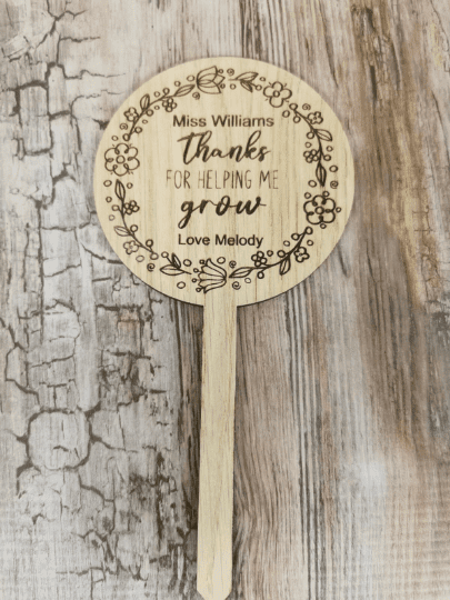 Personalised wooden plant flower pot planter stick gift mum nan teacher - Image 2