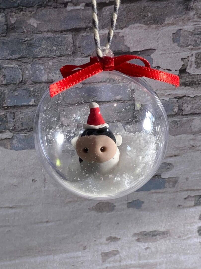 Cow Christmas bauble friesian highland belted Galloway