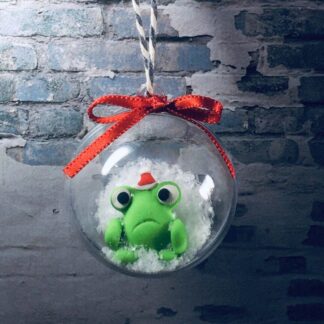 Frog bauble Christmas frog handmade clay figure