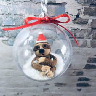 Sloth Christmas bauble sloth clay figure