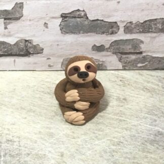 Sloth clay figure handmade miniature model