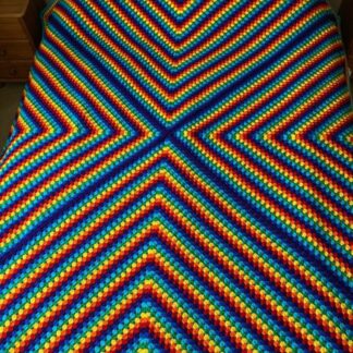 Handcrafted King Size Rainbow Blanket Bedspread