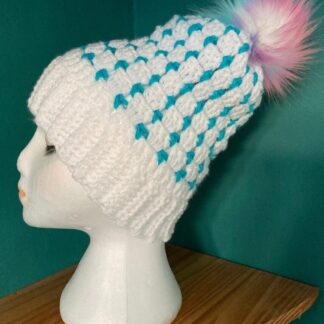 Beanie Hat with Detachable Rainbow Pom Pom