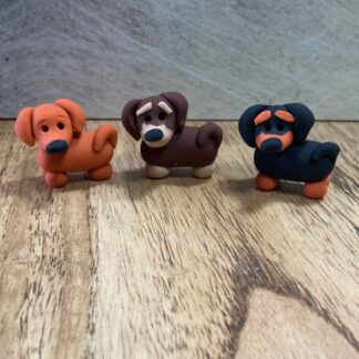 Dachshund clay figure sausage dog clay figure model Mother’s Day love from the dog