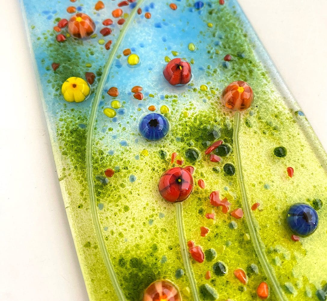 Fused Glass Summer Flower Garden Suncatcher - Image 3