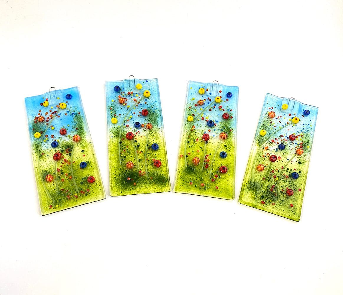 Fused Glass Summer Flower Garden Suncatcher - Image 5