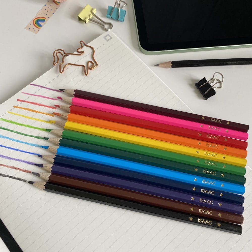 Personalised Colouring Pencil Set, Customised Children's Name Pencils - Image 2
