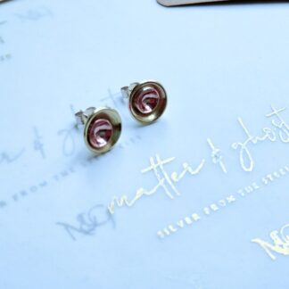 Unique Mixed Metals Silver Stud Earrings Gold Copper Handmade