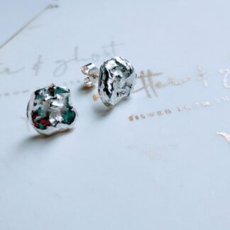 Natural Silver Organic Shell Stud Earrings