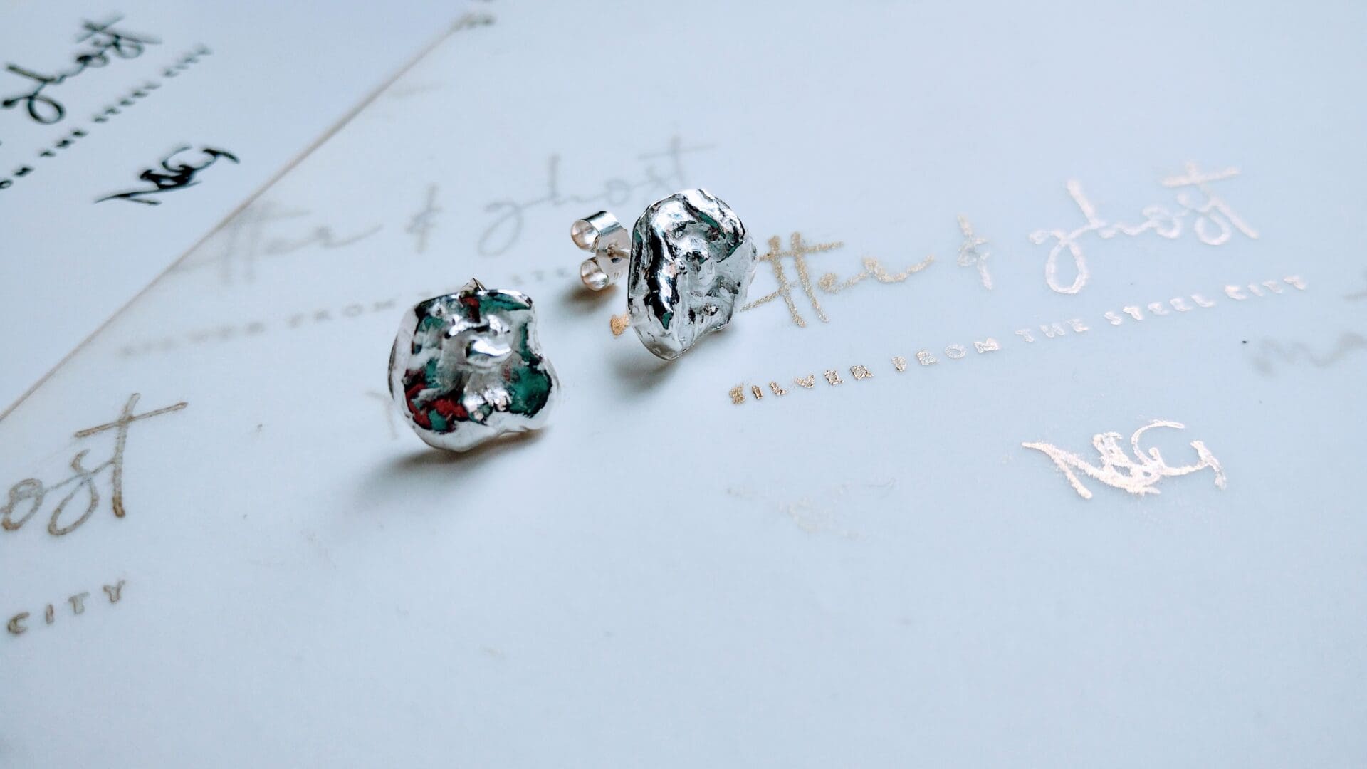 Natural Silver Organic Shell Stud Earrings