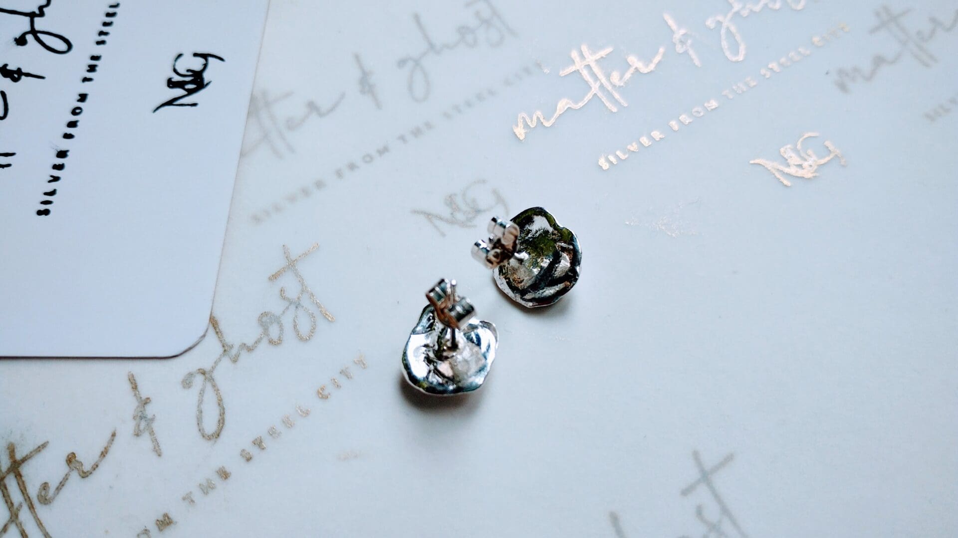 Fine Silver Abalone Shell Stud Earrings - Image 3