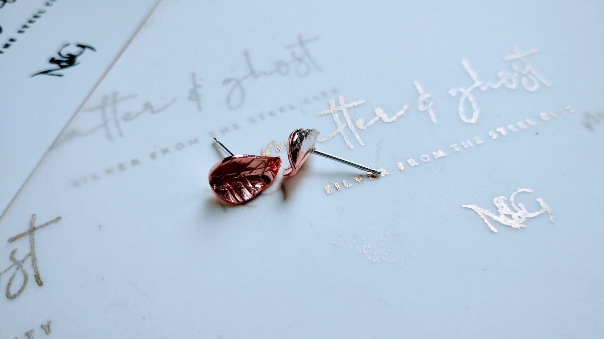 Never Leaf Me Copper & Sterling Silver Stud Mixed Metal Earrings - Image 3