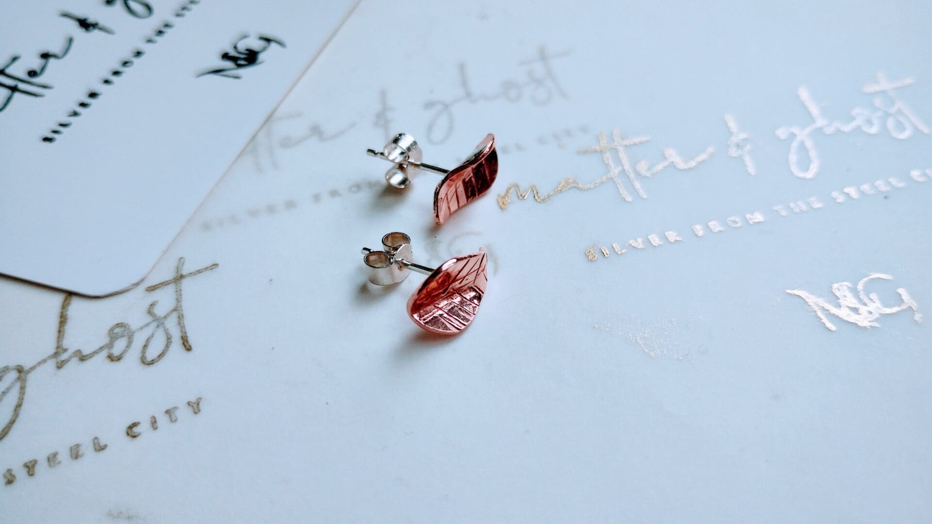 Never Leaf Me Copper & Sterling Silver Stud Mixed Metal Earrings - Image 2