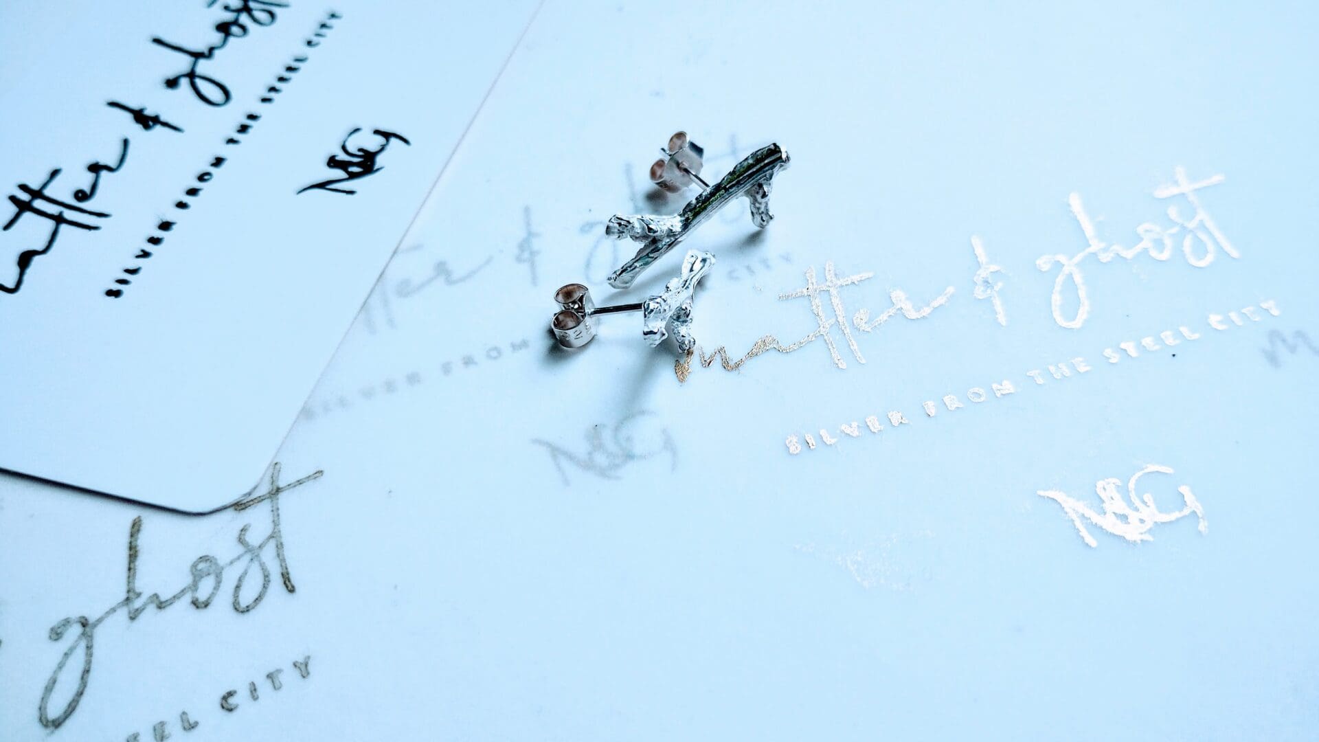 Frozen Twig Fine Silver Earrings - Image 2