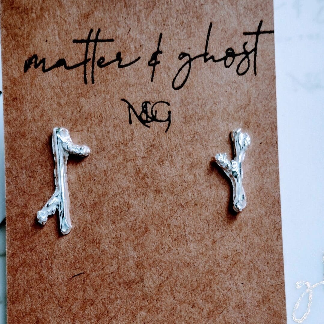Frozen Twig Fine Silver Earrings - Image 3
