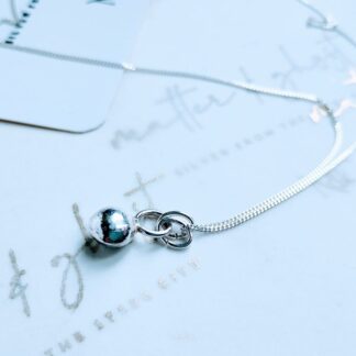 Silver Pendant Beautiful Simple Chain Pearl Shiny Handmade Necklace