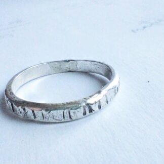 Distressed Sterling Silver Ring Organic Irregular Unique