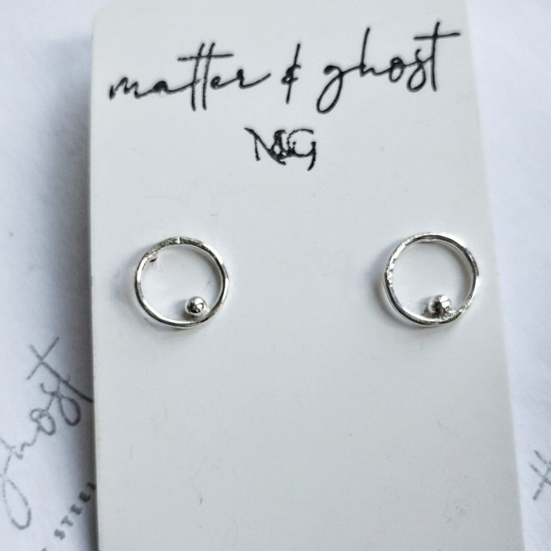 Circle Ball Sterling Silver Stud Earrings - Image 4