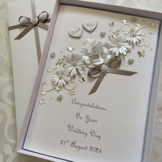 Personalised Handmade Wedding Card Gift Boxed Keepsake