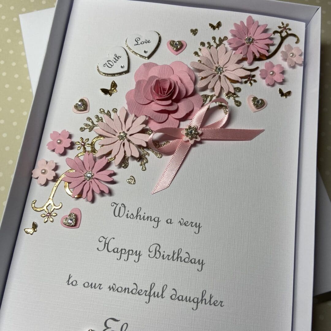 Personalised Handmade Birthday Card Daughter Wife Mum Gift Boxed Keepsake - Image 6