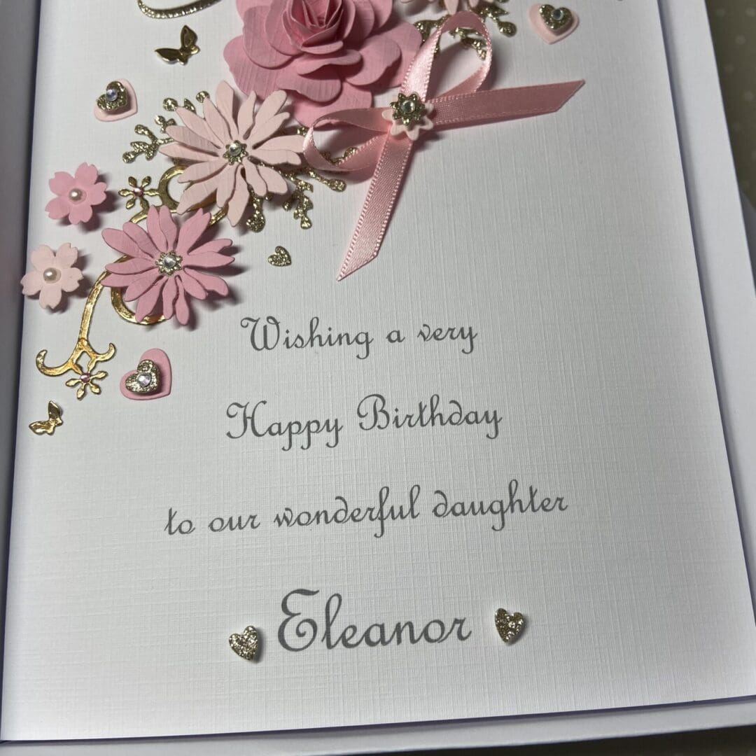 Personalised Handmade Birthday Card Daughter Wife Mum Gift Boxed Keepsake - Image 5