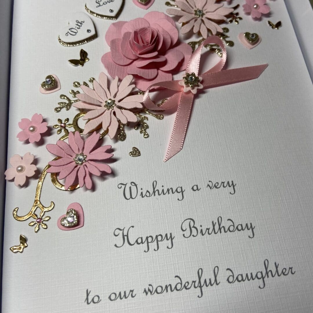 Personalised Handmade Birthday Card Daughter Wife Mum Gift Boxed Keepsake - Image 4