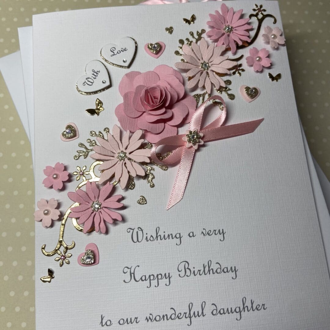 Personalised Handmade Birthday Card Daughter Wife Mum Gift Boxed Keepsake - Image 2