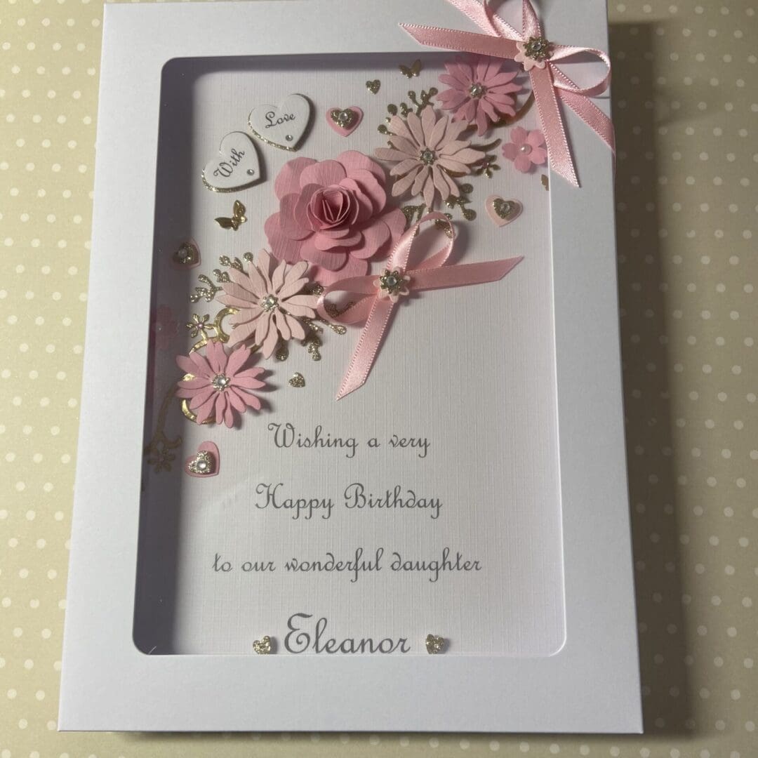 Personalised Handmade Birthday Card Daughter Wife Mum Gift Boxed Keepsake - Image 3
