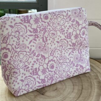 Make up bag in Liberty Deco Dance Pink