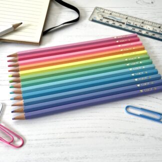 Pastel Colouring Pencil Set Personalised with Name