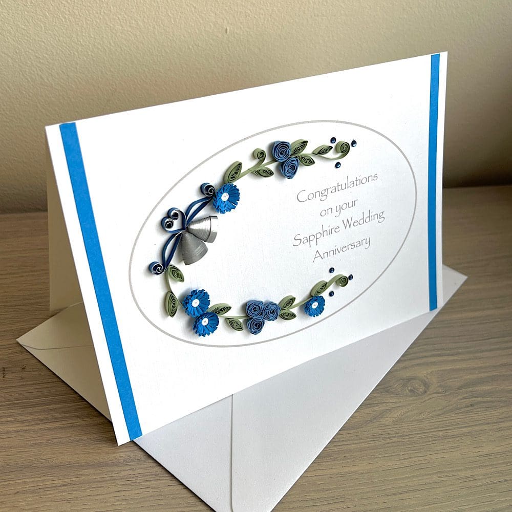 Sapphire 65th wedding anniversary card