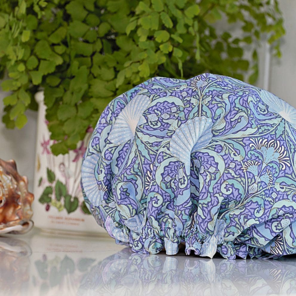 Scallop Shell Print Luxury Shower Cap - Image 4