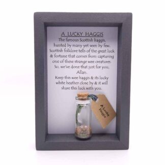 Scottish themed gifts, a framed haggis.