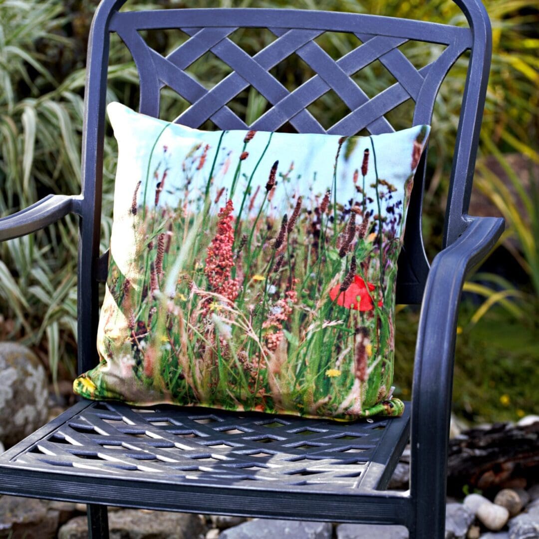 Velvet Wildflower Meadow Cushion Cover - Image 2