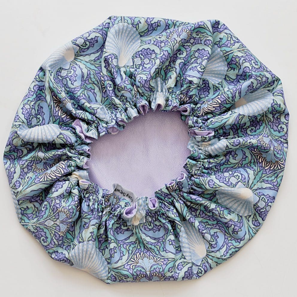 Scallop Shell Print Luxury Shower Cap - Image 2