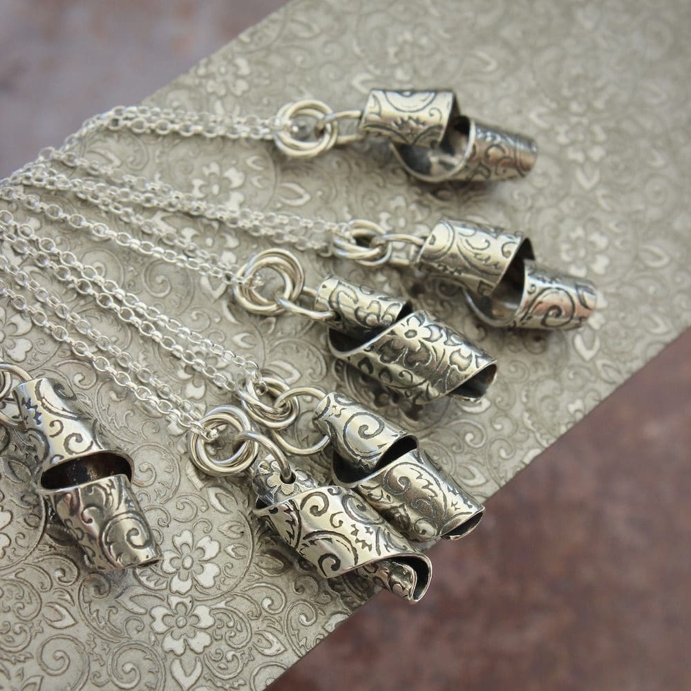 Sterling Silver Twisted Scroll Pendant Necklace - Image 5
